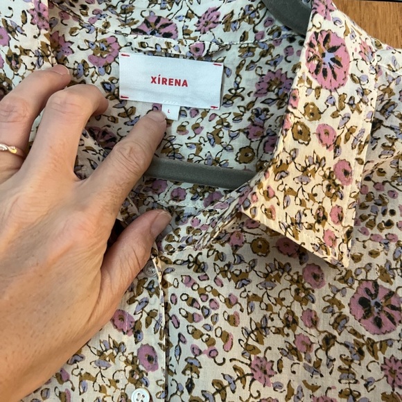 Xirena Beau Buttondown oversized Floral Print Women's Top size large - Picture 6 of 11